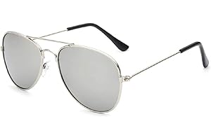 KIRALOVE Lunettes de soleil enfant - goutte - aviateur - miroir - mode - classique - été