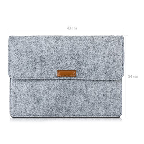 kwmobile Laptoptasche Filz Sleeve f  r 15  15 6  Laptop Ultrabook - Notebook Tasche Schutzh  lle Laptop Case H  lle in Grau mit Innentaschen Innenma  