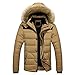 Produktbild Oliviavan,Männer im Freien warme Winter Dicke Jacke Plus Fell Kapuze Mantel Jacke Kapuzenpullover Outdoor Skijacke Wintermantel Baumwolljacke