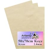 Krem Ke&ccedil;e 50x70 cm 2.0 mm 3 Adet Renkli Hobi Ke&ccedil;esi Elişi Ke&ccedil;esi Anasınıfı Kreş Okul &Ouml;ncesi