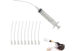 Yowfond Lot de 11 seringues avec tuyau, seringue de 10 ml pour pigeons et oiseaux, accessoires pour élevage et alimentation, sonde d'alimentation pour l'eau, les médicaments et l'alimentation