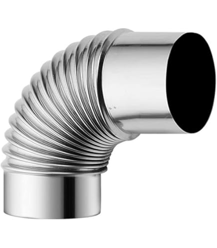 Kachelpijp Bocht 45° van Roestvrij Staal INOX - Kachel Rookkanaal Elleboog 45 Graden - Rookgasbocht voor Schoorsteen – RVS Vaste Elleboog 45 ° - Schoorsteenafvoer - Diameter 120mm – 120 mm