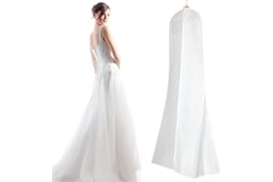 HIPPODANCE Brautkleidhülle Kleidersack,Atmungsaktiver Kleidersack Staubdichte Kleidersäcke Schutzhülle für Brautkleider für Brautkleider Abendkleider oder Lange Mäntel (Weiß)180 x 80 x22cm