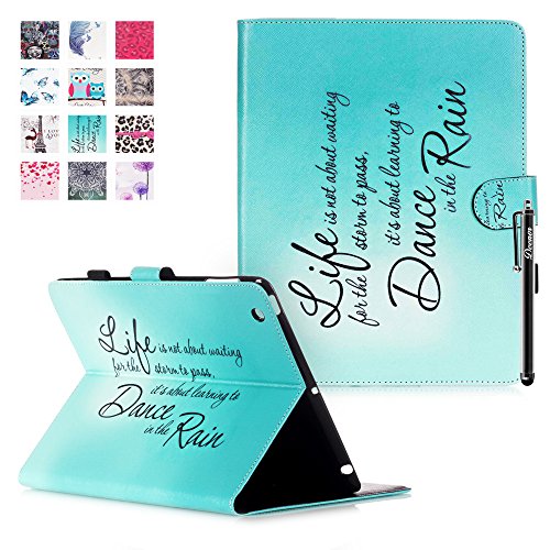 iPad 2 iPad 3 iPad 4 Hülle, Deenor Colorful Painting and Stylish Drawing Wallet Case Book Style PU Leder Flip Protective Stand Schutzhülle Hülle für Apple iPad 2 iPad 3 iPad 4 Generation. (Rain)
