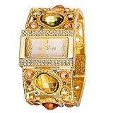 SW Watches ASJ Marke Damen Armbanduhren Frauen Luxus Gold Mode Lässig Uhr Diamant Kleid Quarz-Armbanduhr(SCHWARZ, Gold, Silber),Gold