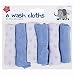 6 Baby Wash Cloths (20x20cm)- Blue or Pink- Face (Blue)