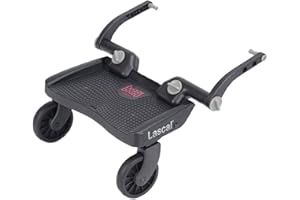 Lascal BuggyBoard Mini 3D, Plateforme poussette à la surface structrurée, Accessoire poussette pour enfants de 2 à 6 ans (22 kg), Pour tous landaus & poussettes, rouge