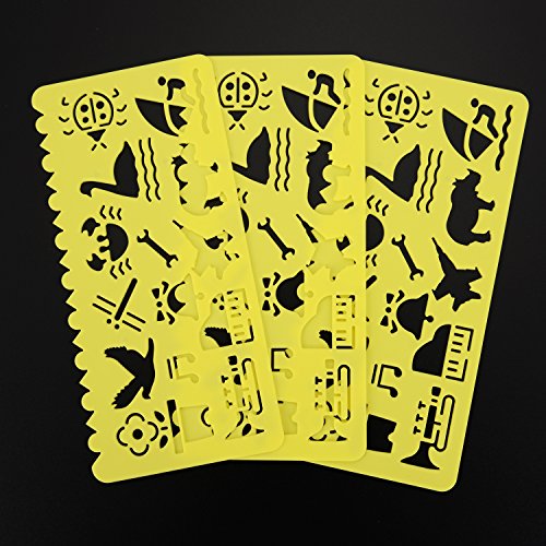 Plastic Stencils Drawing Stencil Set for Kids, 74 Shapes, 24 Pieces