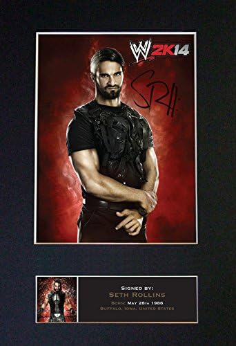 SETH ROLLINS WWE Signed Autograph Mounted Photo Repro A4 Print no588 (Un-framed)