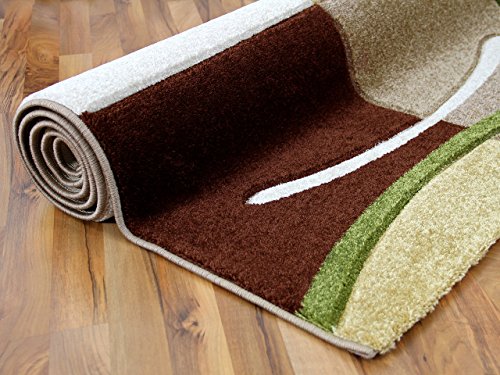 Designer Teppich Maui Braun Beige Grün Karo in 5 Größen - 4