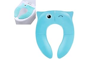 Pejoye Réducteur WC Voyage Pliable Enfant Siège de Toilette Portable pour Bébé Confort Matériel PP avec 4 Patins Antidérapants en Silicone et 1 Sac de Transport (Bleu)