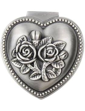 Belons Rose Herz Schmuckkästchen Schmuckschatulle Zinklegierung Schmuckdose Schmuckbox Ring Kette Ohrringe Herzdose...