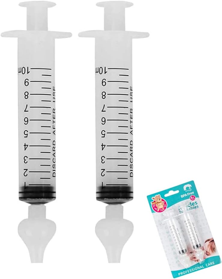 2 Pcs Aspirador Nasal Bebes, Aspiradores Nasales, Silicona limpiador de Nariz Seguro 10 ml, Reutilizable de Irrigador Nasal para Bebes, limpiador de Nariz Seguro, Cómodos y Seguros