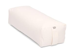 ‎BODHI Bodhi Yoga Salamba Bolster Eco | Waschbarer Bezug aus 100% Bio-Baumwolle | Yogarolle eckig mit Bio Dinkelfüllung | Yogakissen groß für Restoratives Yoga | Maße: 63,5 x 26,5 x 20,5 cm