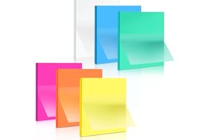 JOY & INSPIRATION 6 colori note adesive trasparenti 6 pad 300 fogli note adesive trasparenti autoadesiva note adesive trasparenti carta per ufficio scuola casa