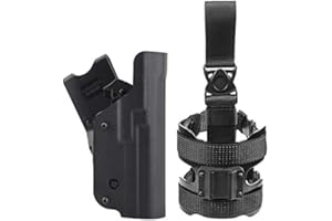 Ghost International - Fondina Tattica per Corpi di Polizia e Militari, con Attacco Cintura Girevole e Cosciale, Pelle Interna, Nero, Moduli Intercambiabili