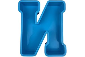 CMEILAU Molde grande de resina epoxi con alfabeto, molde de silicona con letras en inglés, moldes de fundición de letras del alfabeto 3D, molde de la A a la Z, molde de decoración para fiesta de cumpleaños