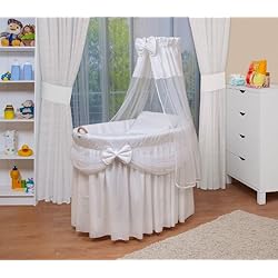 WALDIN Landau/berceau pour bébé complet,4 modèles disponibles,Cadre/Roues non traitée, couleur du tissu blanc