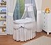 WALDIN Baby wicker cradle, Moses basket, 4 colours available,white