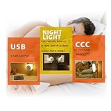 AMMBER Smart LED-Nachtlicht mit Zur Dämmerung Abenddämmerung Licht sensor und Wandplatte Ladegerät Dual USB, 5V 2A Ausgang für Schnellladung Sensor-LED-Lampe-Funktion in der Dunkelheit für Flur, Bad, Schlafzimmer, Wohnzimmer, Küche (White) - 4
