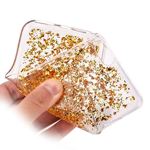 iPhone 6S / iPhone 6 Hülle Glitzer ,SKYXD Blattgold Funken Flocken Pailletten Design Schutzhülle Weiche TPU Transparent Silikon Handyhülle mit [ Koala Staubstecker + Eingabestift ] Glanz Kristall Handytasche Schick Klar Zurück Haut Schlank Etui Schale Fall – Gold - 7