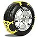 ZUOAO 6er Set Schneeketten,Anti Skid Nail Auto Snow Tire Ketten,Universal Schneereifenketten Anti Rutsch Kette Für Auto SUV LKW mit 165 mm-285 mm Reifen Breite,Einfach zu Installieren Schneekette Gelb