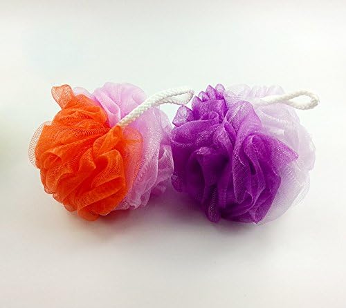 YOUHONG® 2Pack Mesh Bath Shower Sponge Loofahs (60g/pcs) Mesh Pouf Shower Ball (Random Colors)