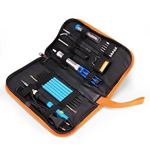 Beautystar Lötkolben Set 60W 220V Lötkolben Kit Soldering Iron Set mit Einstellbare Temperatur 200-450°C,5 PCS Unterschiedliche Lötspitzen, Löten Ständer, Lötzinn ,2 Pinzetten für Verschiedentlich Repariert Nutzung mit Schwamm - 8