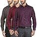 Mark Pollo Cotton Rich Fabric With Linen Look Slim Fit Formal and Semi Formal Combo of 3 Shirts For Men (Light Grey, Wine, Purple) RS.899.00