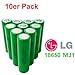Produktbild 10x LG INR18650-MJ1 Akku 3500mAh 3,7v Lithium-Ionen 18650 Batterie - Ideal für Sub-Ohm Dampfer E-Zigarette Flat Top Flachpol, Menge: 10 Stück