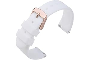 ANNEFIT Bracelets de Montres Silicone, Bracelet de Rechange en Caoutchouc à Dégagement Rapide 18mm 20mm 22mm, Boucle en Acier Inoxydable