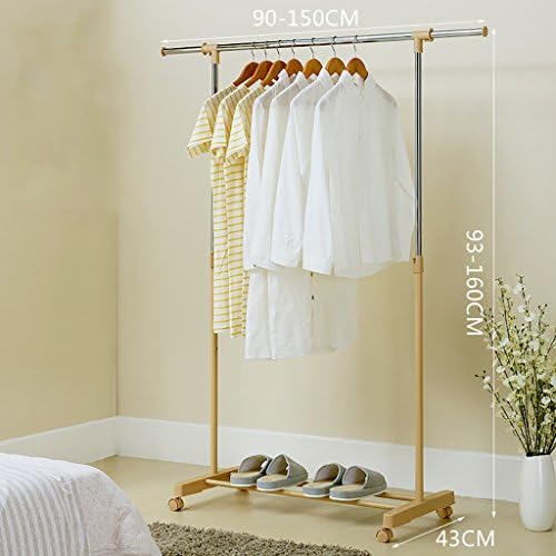 Drying racks Floor single rod telescopic hangers Indoor clothes racks Metal balcony drying racks ( Color : A )