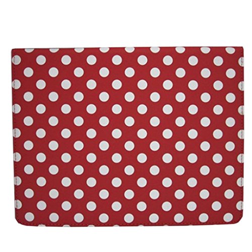 iPad 2/ iPad 3/ iPad 4 Hülle, Apple iPad 2/ iPad 3/ iPad 4 Hülle Lifetrut® Ultra-slim Flip Kunstleder Tasche Edles Cover Leder Case Ultra Dünn und super leicht Leder Hülle Schutz Hülle mit Standfunktion [Rot + Weiß Polka-Punkt] - 2