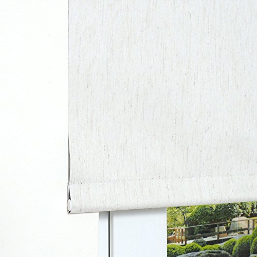 HOMELIA Thermo Spring- bzw. Schnapprollo „Made in Germany“ / Verdunklung mit silberner Thermo-Beschichtung / 082 x 180 leinen silber / Wand-und Deckenmontage - 3