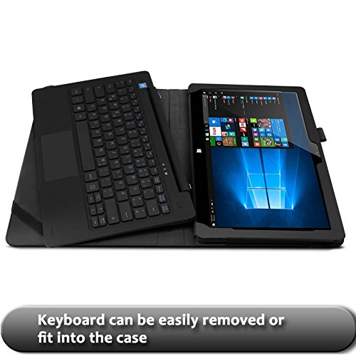 Odys Fusion Win 12 Pro 2in1 Hülle Case -Infiland Slim Fit Folio PU-lederne dünne Kunstleder Schutzhülle Cover Tasche für Odys Fusion Win 12 Pro 2in1 29,5 cm (11,6 Zoll) Tablet-PC (mit Auto Schlaf / Wach Funktion,Tablet und Tastatur sind nicht entgehaltet)(Schwarz) - 5