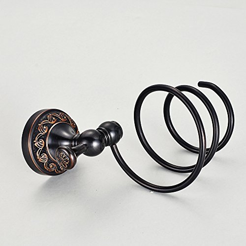 Weare Home Antik Vintage Retro Schwarz Öl rubbed Bronze finished Messing Haartrocknerhalter Wandmontage Bohren für Badezimmer Dusche Küche - 4