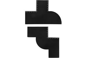 LASUROA 2pcs Cartes d'Amélioration pour Barbiers, Outil Remodelage Ligne Cheveux en Plastique en Forme de W et de T avec Indicateurs Mesure Outils Remodelage Ligne Cheveux Réutilisables