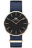 Daniel Wellington Herren Analog Quarz Uhr mit Stoff Armband DW00100277