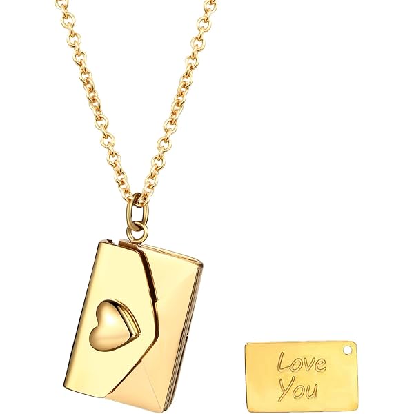 JewelryWe Collana A Libro Personalizzata In Acciaio Inox - Medaglione Apribile Con Incisione, Regalo Per Fidanzata, Moglie, Amante, Donna - 4