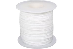 KATELUO Stoppini per Candele 61 m,Stoppini Cerati per Candele,Stoppini Cerati,Stoppini di Cotone per Candele,Stoppini Candele Fai da Te,per Fare Candele,Candele Fai da Te,Lampade a Olio (A)