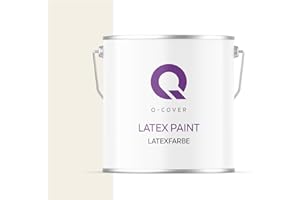 Q-COVER Latexfarbe 5L Weiß-beige – Matte Innenfarbe für Wand & Decke, Klasse 3, Hohe Deckkraft, Scheuerfest