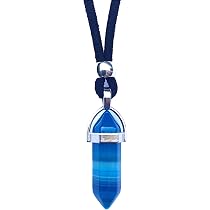 Ciondolo da Uomo e da Donna Placcato in Argento con Pietra Energetica Naturale e Zamak - Collana Amuleto di Protezione con Gemme Curative - Ideale per i Regali - ASTER ALHELÍ (Agata