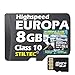 Produktbild 8 GB Europa Topo + Höhenlinien +Routenplanung + Für Garmin GPS Map 62st