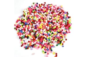 Volumoon Mini Pompons Bunt, 2000 Stück Pom Poms Bunt Klein für Handwerk Herstellung, 8mm Pom Poms, Fuzzy-Bälle, Weihnachtsdekoration, für Lustige DIY Kreative Handwerk, Mehrfarbig