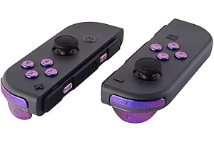 eXtremeRate Glossy Buttons Set für nintendo Switch/Switch OLED Joycon, DIY-Ersatz Knöpfe D-Pad/ABXY/+-/SL SR Trigger Bumper Tasten Kit für NS OLED Joy con(Lila Blau)-KEIN Joycon