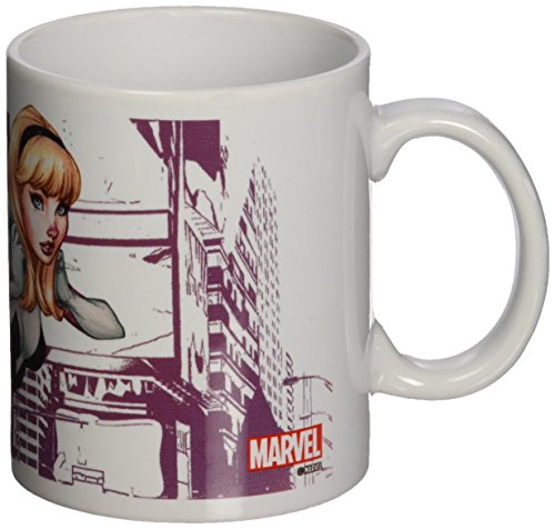 Sémic - SMUG095 - Mug à l'Effigie de Spider Gwen - Premier Amour de Peter Parker alias Spider-Man - Comics Marvel - Blanc