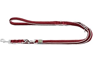 HUNTER Verstellbare Hundeführleine HILO, Farbe: rot, leichtes 3D-Mesh-Material, griffiges Nylon, dreifach verstellbar, schnelltrocknend, witterungsbeständig, Größe: 20/200
