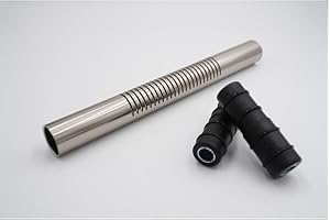 THE POLES & BLINDS OUTLET 28mm Bay Curtain Pole Corner Joint Joining Piece - Satin Nickel Finish - For Joining 28mm Diameter Bay Poles - Pack of 2