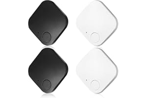 EBKCQ Buscador de Llaves, 4 Piezas Buscador de Objetos Bluetooth, Smart Tracker Tag Compatible con Android e iOS, Smart Key Finder, Localizador de Llaves para Llaves, Carteras, Equipaje