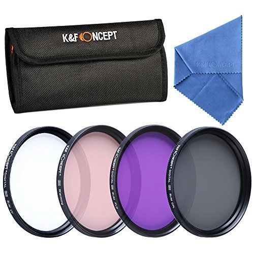 K   F Concept 4 52 mm UV CPL FLD Kit de filtre r  chauffant objectif UV  filtre Polarisant circulaire pour appareil photo Nikon D5300 D5200  D5100  D3300 D3200 D3100 Appareil photo num  rique reflex avec objectif et chiffon de nettoyage en microfibre   4   Filtre-Sacoche
